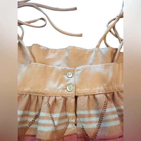 Anthropologie Akemi + Kin Abstract Tie Sleeve Geo Blouse Size Small - Picture 5 of 9